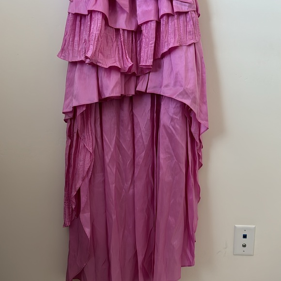 LoveShackFancy Raylene High Low Pink Bow Dress Size: 6 - Picture 9 of 13